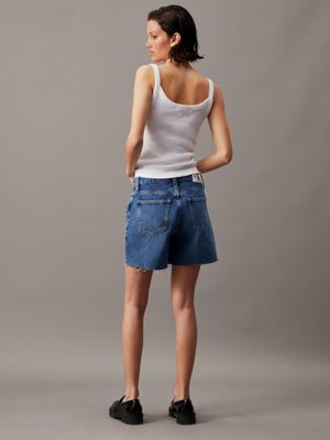 denim medium denim mom shorts for women calvin klein jeans