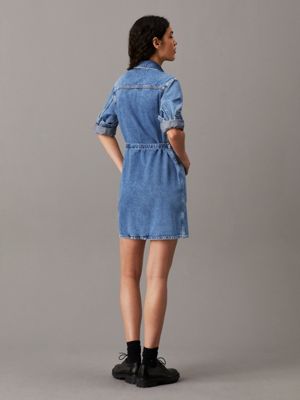 denim light belted denim shirt dress for women calvin klein jeans