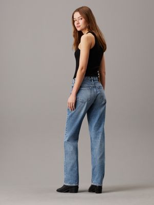 denim light low rise straight jeans for women calvin klein jeans