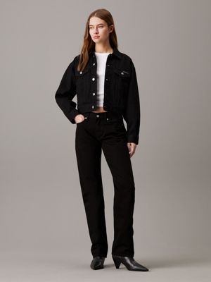 denim black low rise straight jeans for women calvin klein jeans