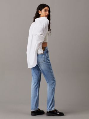 denim light authentic slim straight jeans für damen - calvin klein jeans