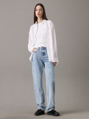 denim light high rise straight jeans for women calvin klein jeans