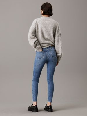 denim light high rise super skinny ankle jeans for women calvin klein jeans