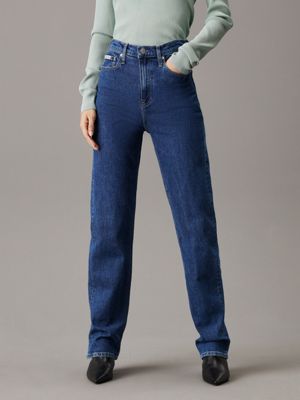 denim high rise straight jeans for women calvin klein jeans