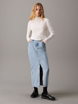 denim light denim maxi skirt for women calvin klein jeans