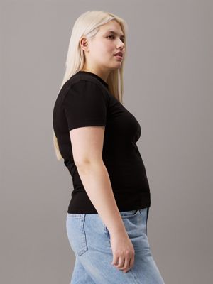 ck black plus size monogram t-shirt for women calvin klein jeans