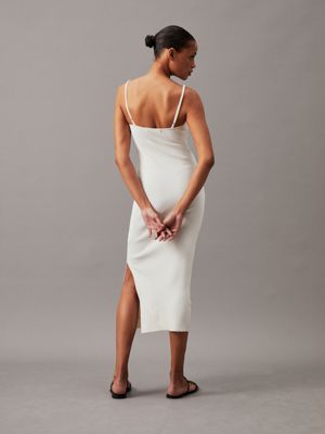 ivory sculpted knit midi dress for women calvin klein jeans