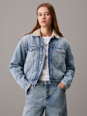 Denim jacket sherpa womens hotsell