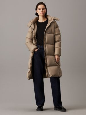 Down puffer trench coat on sale