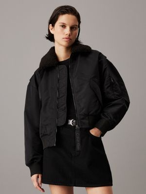 Calvin klein shearling aviator jacket online