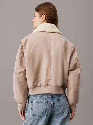 goat sateen aviator jacket for women calvin klein jeans