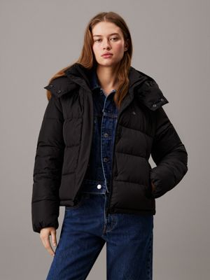 Short hooded down jacket on sale