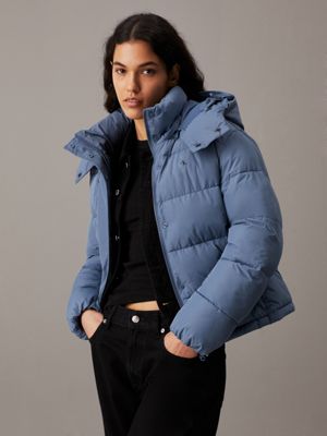 Calvin klein hooded puffer hotsell