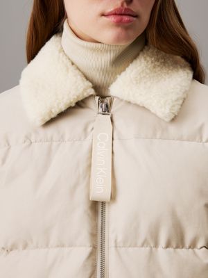 Calvin klein fur collar coat best sale