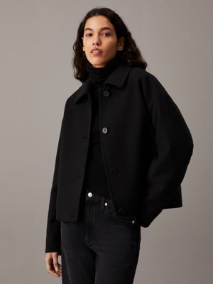 Short Wool Blend Jacket Calvin Klein J20J224128BEH