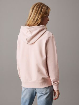 peach whip cotton terry logo hoodie for women calvin klein jeans