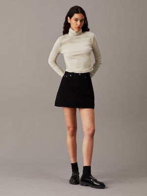 pelican schmales geripptes top mit rollkragen für damen - calvin klein jeans