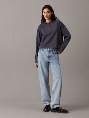 ebony relaxed long sleeve t-shirt for women calvin klein jeans