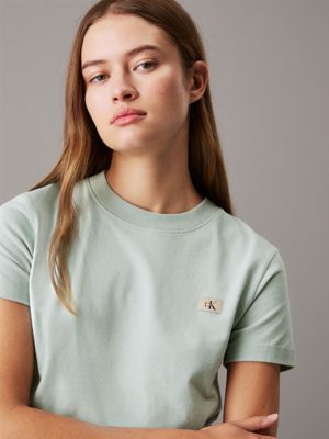 jadeite monogram badge t-shirt for women calvin klein jeans