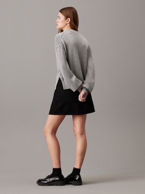 grey heather cotton wool monogram jumper for women calvin klein jeans