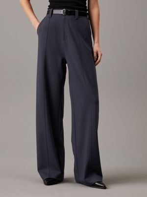 black milano jersey wide leg trousers for women calvin klein jeans