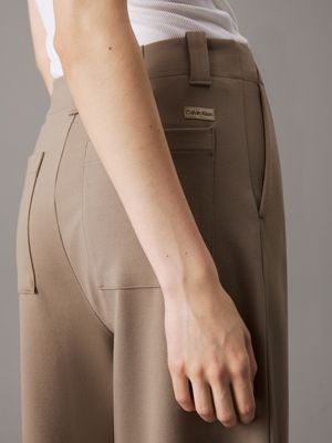 brindle broek met wijde pijpen van milano jersey voor dames - calvin klein jeans