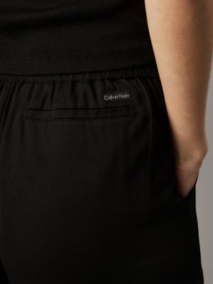 ck black satin utility cargo pants for women calvin klein jeans