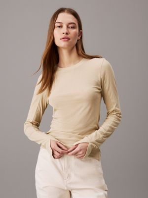 Sheer Knit Long Sleeve Top Calvin Klein J20J224335RAE