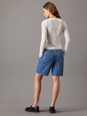 denim light 90's straight denim shorts for women calvin klein jeans