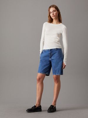 denim light 90's straight denim shorts for women calvin klein jeans