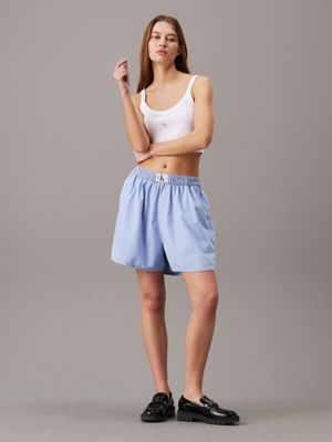 denim light relaxed denim boxer shorts for women calvin klein jeans