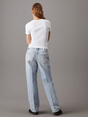 denim light 90's straight trouser jeans for women calvin klein jeans