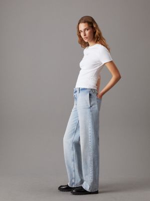 denim light 90's straight trouser jeans for women calvin klein jeans