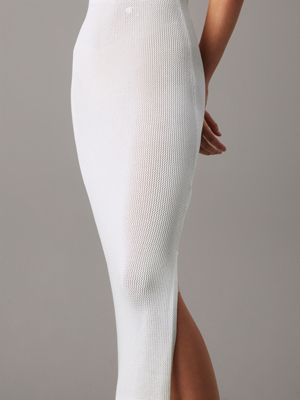 bright white stretch knit halter neck dress for women calvin klein jeans