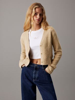 Cropped Textured Knit Cardigan Calvin Klein® | J20J224395RAE