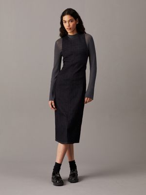  denim bodycon midi dress for women calvin klein jeans