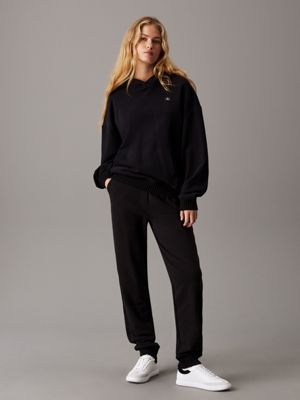 ck black cotton terry joggers for women calvin klein jeans