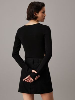 ck black slim cut out jumper for women calvin klein jeans