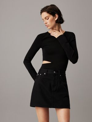 black slim cut out jumper for women calvin klein jeans