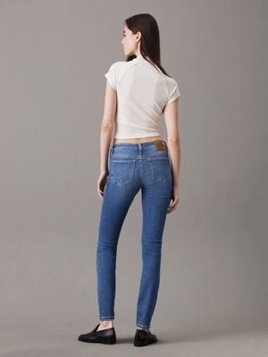 denim medium mid rise skinny jeans for women calvin klein jeans