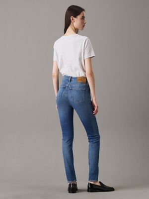 denim dark high rise skinny jeans for women calvin klein jeans