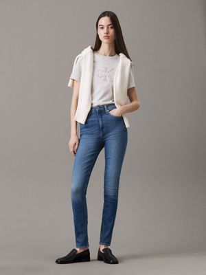 denim dark high rise skinny jeans for women calvin klein jeans