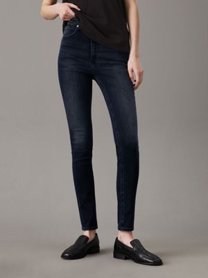 dark blue high rise skinny jeans for women calvin klein jeans