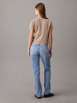 jean straight high rise denim pour femmes calvin klein jeans