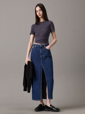 denim dark denim maxi skirt for women calvin klein jeans