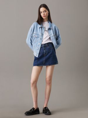 denim medium boxy denim jacket for women calvin klein jeans