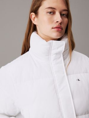 Cropped white puffer jacket online