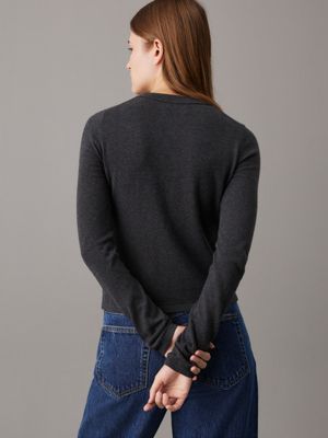 ebony heather slim cotton cashmere jumper for women calvin klein jeans