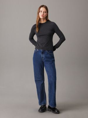 ebony heather slim cotton cashmere jumper for women calvin klein jeans