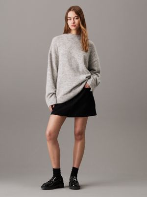 grey heather relaxed wool blend jumper for women calvin klein jeans